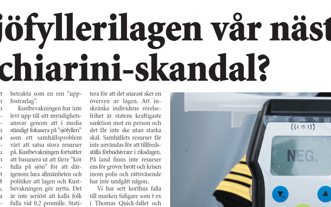 Nyhetsbrev 22 – När sker den utlovade översynen av sjöfyllerilagen?