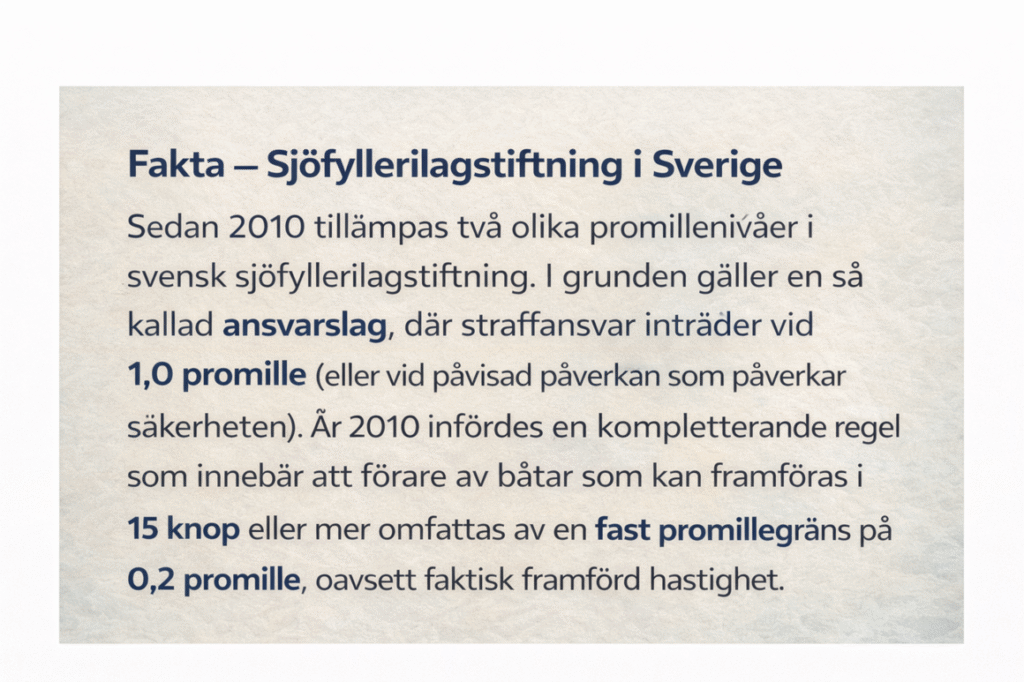 Fakta - Sjöfyllerilagstiftning i Sverige